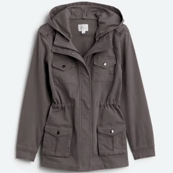 Market & Spruce Jackets & Blazers - Market & Spruce Charcoal Utility Jacket